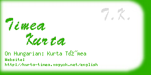 timea kurta business card